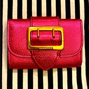 Burberry metallic hot pink cardholder